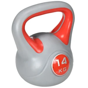 SPORTNOW Kettlebell 14kg σε PU και Sand με επίπεδη βάση και λαβή για Deadlifts, Squats και Lifts, 26x18x32 cm, Κόκκινο A91-255V06RD - Image 8