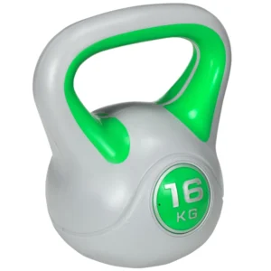 SPORTNOW Kettlebell 16kg σε PU και Sand με επίπεδη βάση και λαβή για Deadlifts, Squats και Lifts, 26x18x32 cm, Πράσινο A91-255V07GN - Image 8