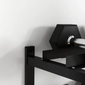 Επιτοίχιο ράφι αλτήρων 2 επιπέδων για μέγιστο βάρος 70 κιλά, σε ατσάλι, 98x40x35 cm, μαύρο A91-281V00BK - Image 6