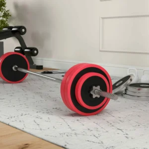 SPORTNOW Σετ Μπάρας και Δίσκων 30kg, 170x26x26cm, Κόκκινο A91-286V00RD - Image 8