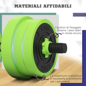 SPORTNOW Gym Weights Set 4 σε 1 από το σύνολο 40 κιλών, που μπορεί να χρησιμοποιηθεί ως Kettlebells, Dumbbells και Barbells A91-287V03GN - Image 5