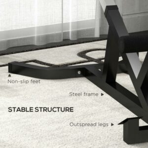 SPORTNOW Ρωμαϊκή καρέκλα ρυθμιζόμενη σε ύψος με παχιά επένδυση, από ατσάλι και PU, 126x70x67-84 cm, Μαύρο A91-288V00BK - Image 5