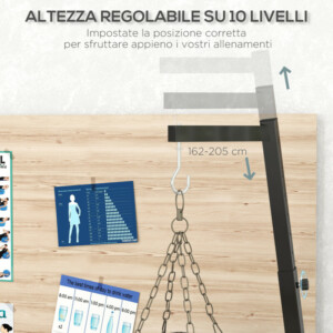 SPORTNOW Ρυθμιζόμενος Σάκος Πυγμαχίας με Τρίγωνη Βάση, 170x90x182-225 εκ., Μαύρο A91-300V00BK - Image 4