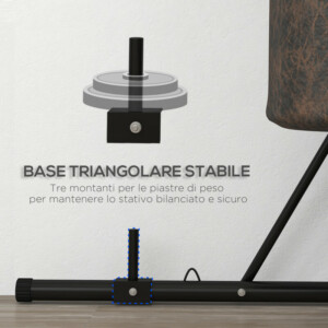 SPORTNOW Ρυθμιζόμενος Σάκος Πυγμαχίας με Τρίγωνη Βάση, 170x90x182-225 εκ., Μαύρο A91-300V00BK - Image 5