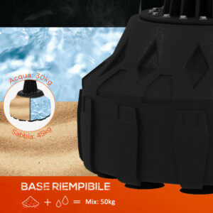 SPORTNOW Δωρεάν όρθια τσάντα μποξ δαπέδου με ρυθμιζόμενο στόχο, γεμιζόμενη βάση και βεντούζες, μαύρο A91-302V00BK - Image 3