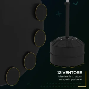 SPORTNOW Μπάλα διάτρησης με περιστρεφόμενη μπάρα για ενήλικες και ρυθμιζόμενο ύψος 1,6-2m, μαύρο A91-308V00BK - Image 4