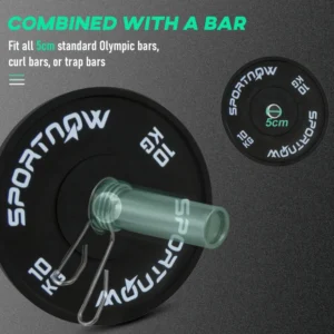 SPORTNOW Σετ 2 Δίσκοι Γυμναστηρίου 10 κιλών για Μπάρα και Αλτήρες με Εξάρτημα Ø5cm, Μαύρο A91-310V00BK - Image 4