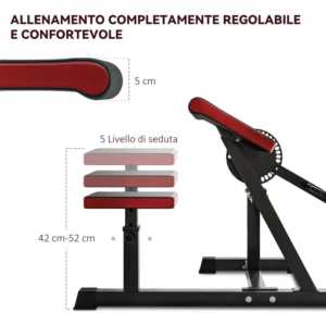 SPORTNOW  Πάγκος Ρωμαϊκός 2 σε 1 για Κάμψεις και Τρικέφαλους με Κάθισμα 5 Επιπέδων και 25 Ρυθμίσεις, Μαύρο  A91-327V00BK - Image 4