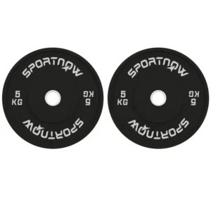 SPORTNOW  Σετ 2 Δίσκοι Βάρους 5kg από Καουτσούκ με Τρύπα 2"/5 cm για Μπάρες και Μονόζυγα
