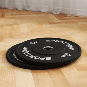 SPORTNOW  Σετ 2 Δίσκοι Βάρους 5kg από Καουτσούκ με Τρύπα 2"/5 cm για Μπάρες και Μονόζυγα, Μαύρο  A91-374V01BK - Image 6