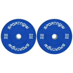 SPORTNOW  Σετ 2 Δίσκοι Βάρους 20kg από Καουτσούκ με Τρύπα 2"/5 cm για Μπάρες και Μονόζυγα