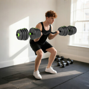 SPORTNOW Σετ Μπάρας με Βάρη 3 σε 1 με 16 Δίσκους και Αντιολισθητική Λαβή, 140x22x22 cm, Πράσινο A91-413V04GN - Image 8