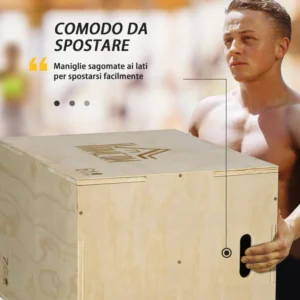 HOMCOM Ξύλινο Plyo Box σε 3 Ύψη, Plyometric Jumping Box Χωρητικότητα 120kg, 61x51x76cm A93-053V01 - Image 3