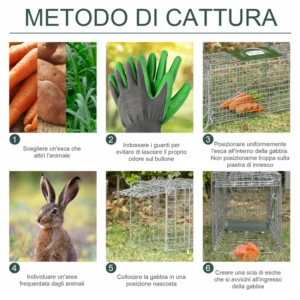 Πτυσσόμενη Μεταλλική Παγίδα - Κλουβί Ζώων με 2 Πόρτες 93 x 31 x 34.5 cm Outsunny AB0-018V02SR - Image 3