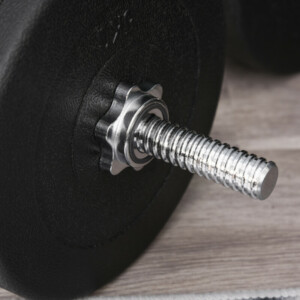 HOMCOM Set Dumbbells Gym 50kg Ρυθμιζόμενο κιτ Βαρών Bodybuilding με 12 Λαστιχένια Δίσκους Μαύρο B1-0127 - Image 7