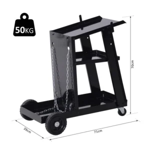 Καρότσι Μεταφοράς Ηλεκτροκόλλησης με 3 Ράφια 71 x 39 x 70 cm DURHAND B20-070BK - Image 7