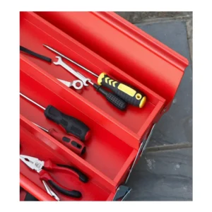 Μεταλλική Εργαλειοθήκη 5 Θέσεων 57 x 21 x 41 cm Χρώματος Κόκκινο DURHAND B20-079V01RD - Image 2