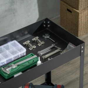 Ατσάλινο Τρόλεϊ Εργαλείων με 2 Ράφια 84.5 x 38 x 84 cm DURHAND B20-083V00BK - Image 6