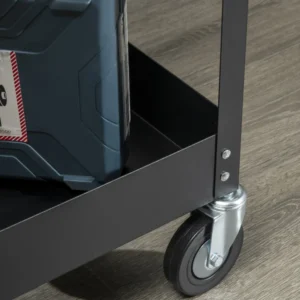 Ατσάλινο Τρόλεϊ Εργαλείων με 2 Ράφια 84.5 x 38 x 84 cm DURHAND B20-083V00BK - Image 7