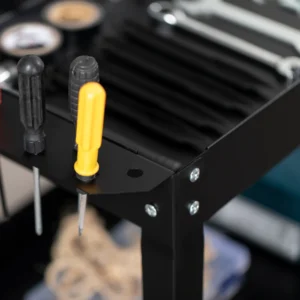 DURHAND Καρότσι Εργαλείων 3 Επιπέδων από Ατσάλι με Ψηλά Άκρα και 4 Περιστρεφόμενους Τροχούς, 83x35.3x76 εκ., Μαύρο B20-087V00BK - Image 7