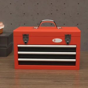 DURHAND Εργαλειοθήκη με 3 συρτάρια και επάνω θήκη από ατσάλι με λαβή, 45x24x27cm, κόκκινο B20-096V00RD - Image 5