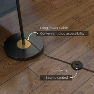 HOMCOM Μεταλλικό Φωτιστικό δαπέδου δέντρου με 3 γυάλινα αμπαζούρ, Ø36x162 cm, Μαύρο και Γκρι B31-464V90BK - Image 4