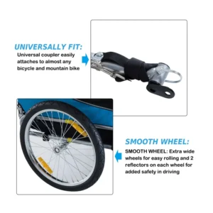 Αναδιπλούμενο Τρέιλερ Ποδηλάτου για Κατοικίδια 130 x 73 x 90 cm PawHut B4-0003-008 - Image 3