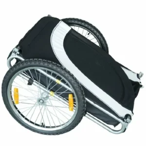 PawHut Πτυσσόμενο Ρυμουλκούμενο για κατοικίδια ποδηλάτου, ασπρόμαυρο, 130x90x110cm B4-0003-029 - Image 3