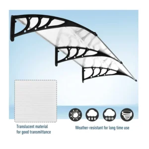 Πλαστικό Κιόσκι - Τέντα Πόρτας Εισόδου 80 x 120 x 23 cm Χρώματος Λευκό Outsunny B70-011V02WT - Image 4