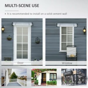 Outsunny Outdoor Shelter για Παράθυρα και Πόρτες, από Πολυκαρβονικό και Αλουμίνιο, 110x60x23cm - Διαφανές B70-058BK - Image 4