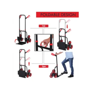Πτυσσόμενο Καρότσι Μεταφοράς με 6 Ρόδες 109 x 45 x 60 cm DURHAND B71-029 - Image 3