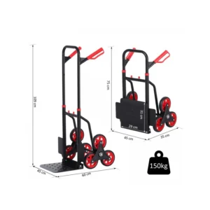 Πτυσσόμενο Καρότσι Μεταφοράς με 6 Ρόδες 109 x 45 x 60 cm DURHAND B71-029 - Image 8