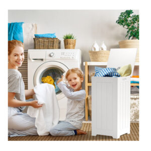 Ξύλινο Ντουλάπι Απλύτων 30 x 30 x 61 cm Costway BA7397 - Image 3