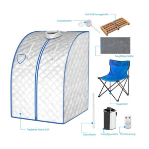 Φορητή Αναδιπλούμενη Σάουνα Ατμού με Ολόσωμη Καμπίνα 3 Lt 78 x 87 x 101 cm Χρώματος Ασημί Costway BA7985DE-SL - Image 4