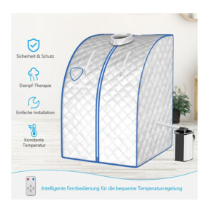 Φορητή Αναδιπλούμενη Σάουνα Ατμού με Ολόσωμη Καμπίνα 3 Lt 78 x 87 x 101 cm Χρώματος Ασημί Costway BA7985DE-SL - Image 5
