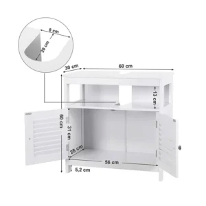 Ντουλάπι Νιπτήρα 60 x 60 x 30 cm Songmics BBC02WT - Image 5