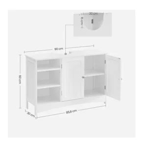 Ντουλάπι Νιπτήρα 90 x 30 x 60 cm VASAGLE BBC410P31 - Image 4