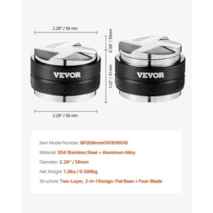 VEVOR Ρυθμιζόμενος Διανομέας Καφέ 2-σε-1 58mm για Οικιακή Χρήση Espresso BFQ58MMBXGLPNMZ0ZV0 - Image 6