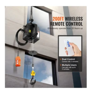 Ηλεκτρικό Χειροκίνητο/Ενσύρματο/Ασύρματο Βαρούλκο 498.95 Kg 1500 W VEVOR BXSDDHL1100BE27PCV2 - Image 6