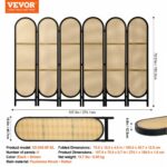 VEVOR  Διαχωριστικό 6 Πανέλων Ρατάν Καφέ  BZPFMZTB6MBYLWE3EV0 - Image 6