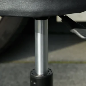 Σκαμπό εργαστηρίου HOMCOM με ρόδες και βάση εργαλείων, Ρυθμιζόμενο ύψος και περιστρεφόμενο, Ø40x25-48cm, Μαύρο C20-053V00BK - Image 5