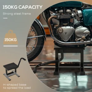 Βάση μοτοσικλετών DURHAND Steel max 150kg με λαστιχένια επιφάνεια και στρόφαλο, 48x34x43 cm, μαύρο C30-011BK - Image 3