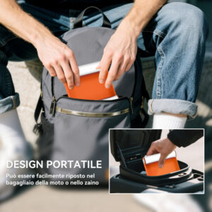 HOMCOM Αντιολισθητικός Στάντ Μοτό με 3 Ρολλά, Ατσάλι & Αλουμίνιο, 15x11.5x4 εκ., Πορτοκαλί C30-046V00OG - Image 6