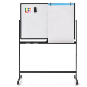 Costway  Διπλής όψης φορητός πίνακας μαρκαδόρου ρυθμιζόμενου ύψους 120 x 80 cm CB10565BK