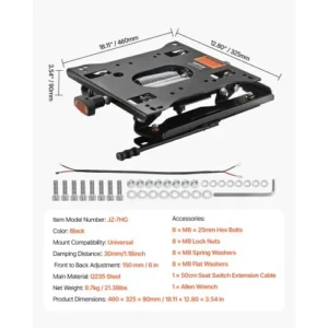 VEVOR Κιτ Ανάρτησης Καθίσματος με Συρόμενη Ράγα για Χλοοκοπτικό Τρακτέρ CCZYXGTJDHKDV3BRHV0 - Image 6