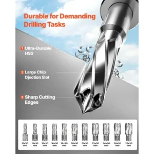 VEVOR Μαγνητικό Δράπανο 1400W 2810 lbf 1.6 in 11 Μύτες CLZJP11J40MMIQMACV2 - Image 3