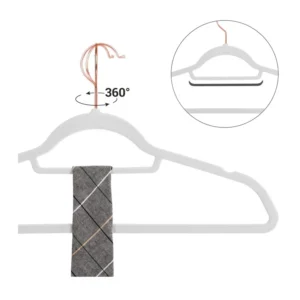 Σετ Βελούδινες Κρεμάστρες Ρούχων 50 τμχ Χρώματος Λευκό Songmics CRF021W02 - Image 2