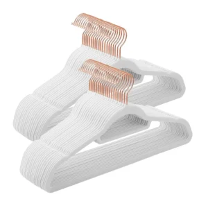 Σετ Βελούδινες Κρεμάστρες Ρούχων 50 τμχ Χρώματος Λευκό Songmics CRF021W02