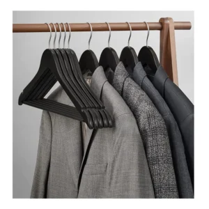 Σετ Ξύλινες Κρεμάστρες Ρούχων 10 τμχ Χρώματος Μαύρο Songmics CRW02B10 - Image 3