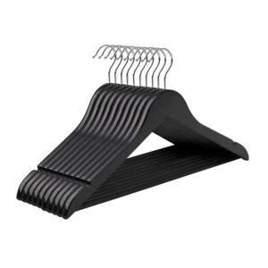 Σετ Ξύλινες Κρεμάστρες Ρούχων 10 τμχ Χρώματος Μαύρο Songmics CRW02B10 - Image 6